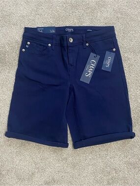 Chaps women’s Navy Flat Front Bermuda Shorts